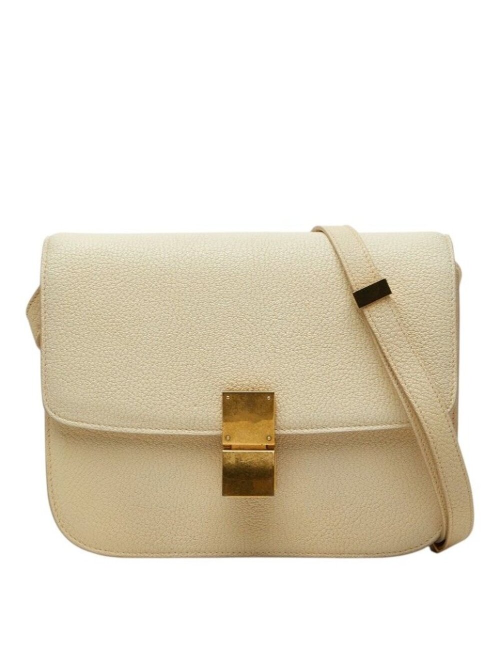 Celine Classic Box Shoulder Bag Ivory Leather